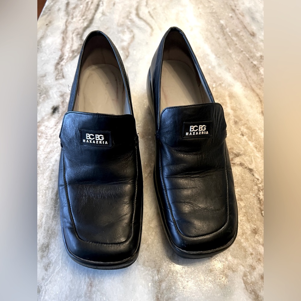 Vintage BCBG by Max Azria Black Leather Loafers